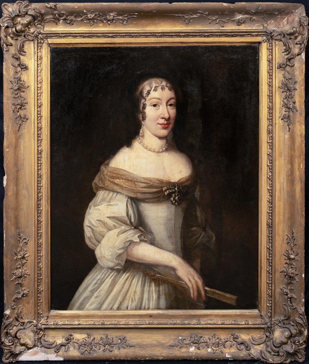 Portrait De Carlota De Hesse-kassel, XVIIe Siècle  école Néerlandaise  Grand Portrait 