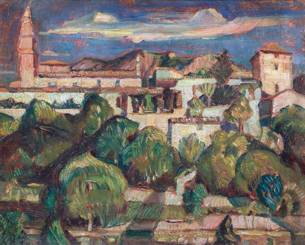 Vue De Valldemossa, Majorque, XXème Siècle  Léo Gestel (1881-1941)  