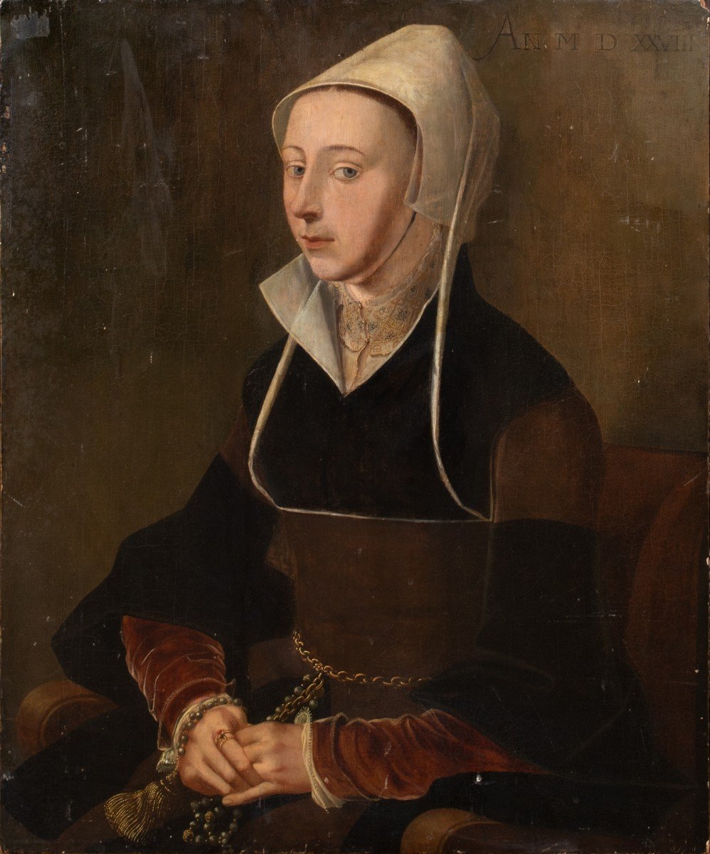 Portrait d'Une Femme Identifiée Comme Francisca Van Luxemburg, Datée De 1528  Jan Van Scorel