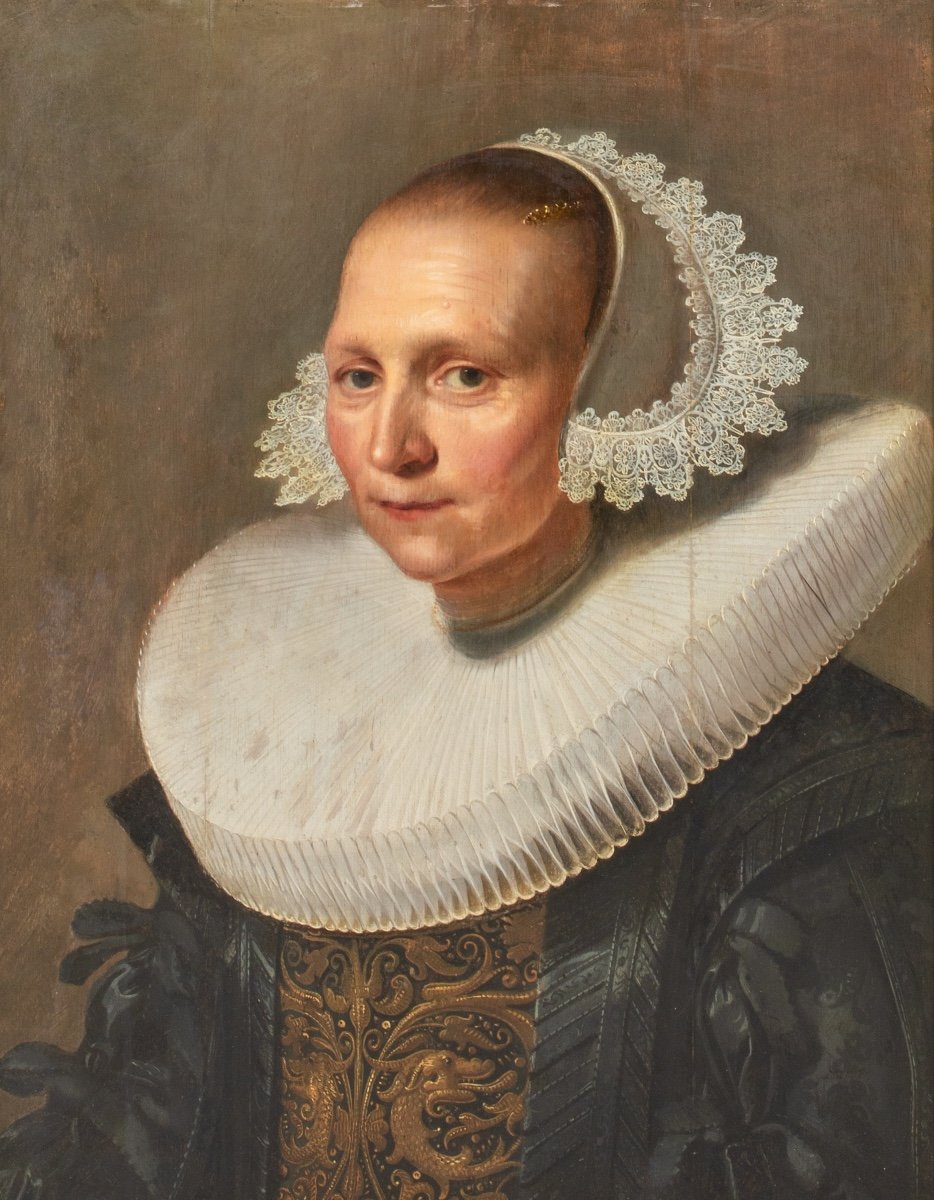 Portrait d'Une Dame,  XVIIe Siècle  Par Jan Cornelisz Verspronck (1597-1662)-photo-4