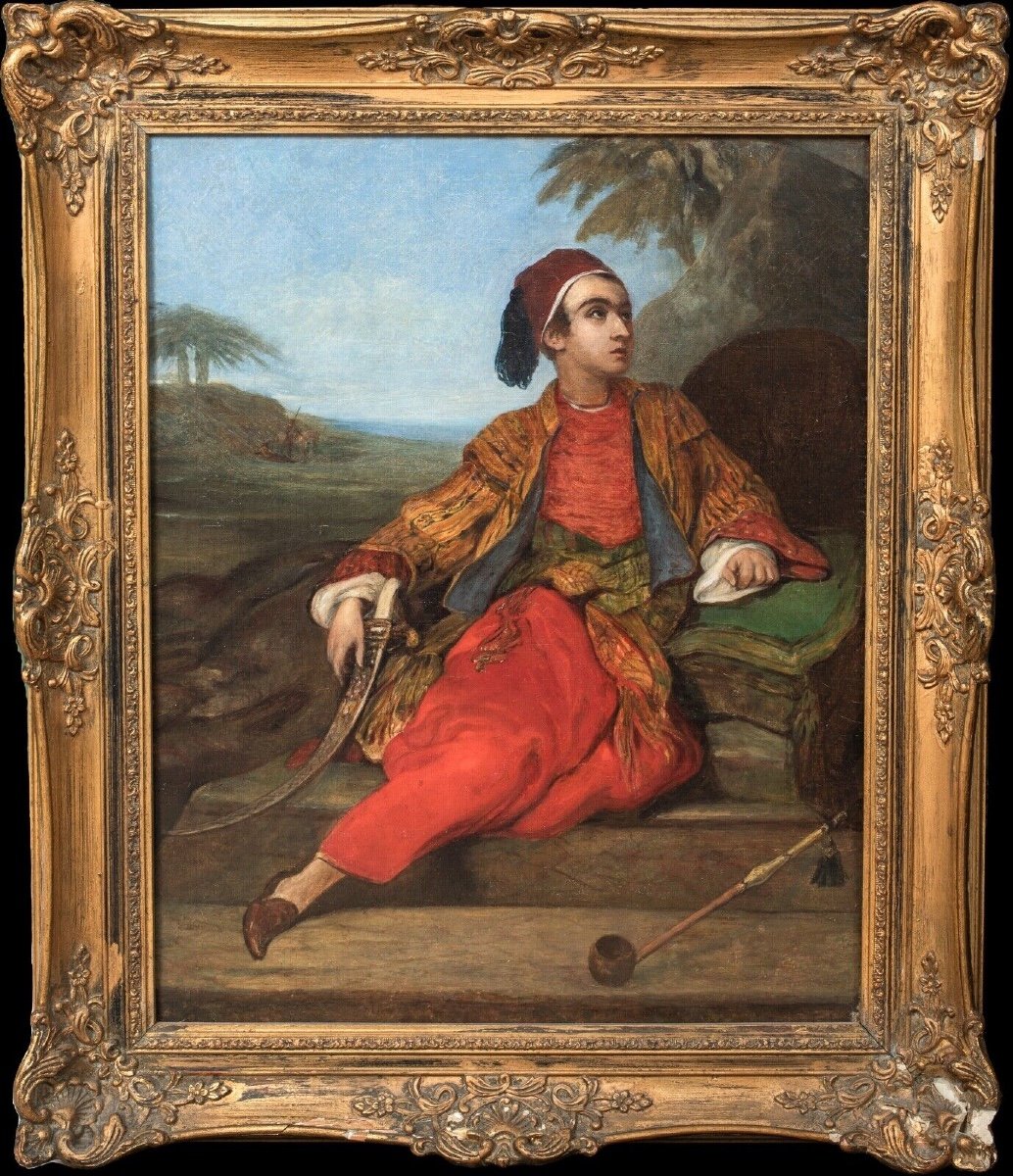 Portrait Of Lord Byron In Oriental Dress, Circa 1810 Circle Of Thomas Phillips (1770-1845) -photo-2