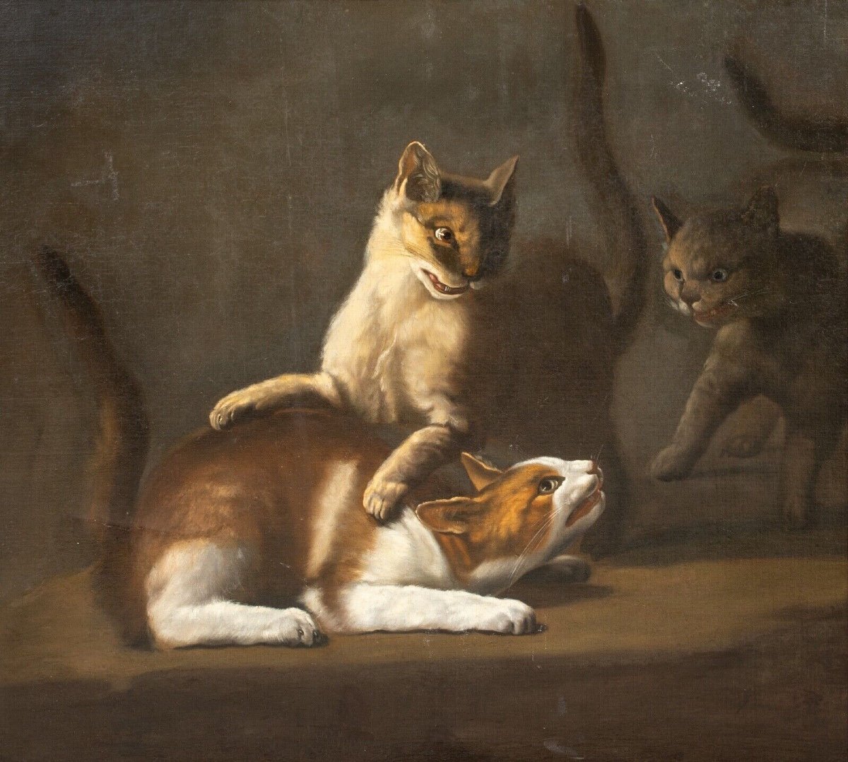 Cat Fight, 17th Century Attributed To David De Coninck (1642-1700)-photo-3