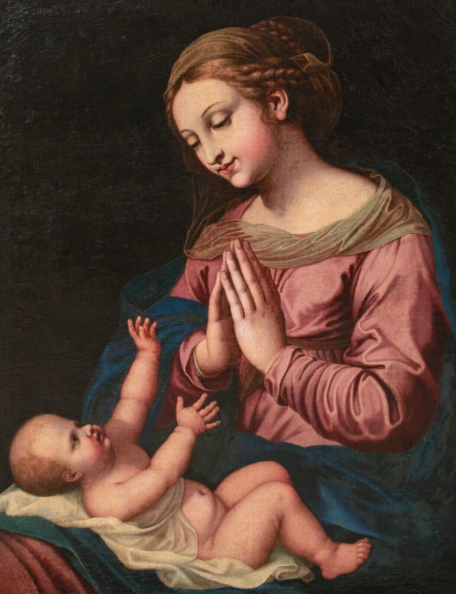 The Virgin And Child, 16th Century, School Of Luca Penni (1500-1556)  -photo-2