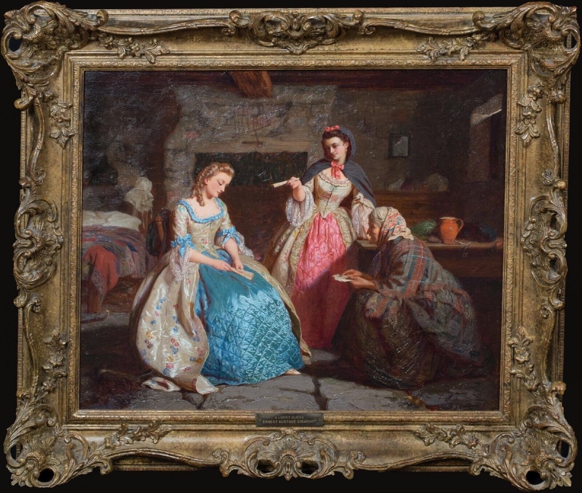 Visite à La Diseuse De Bonne Aventure, XIXe Siècle  Ernest Gustave Girardot (1840-1904)