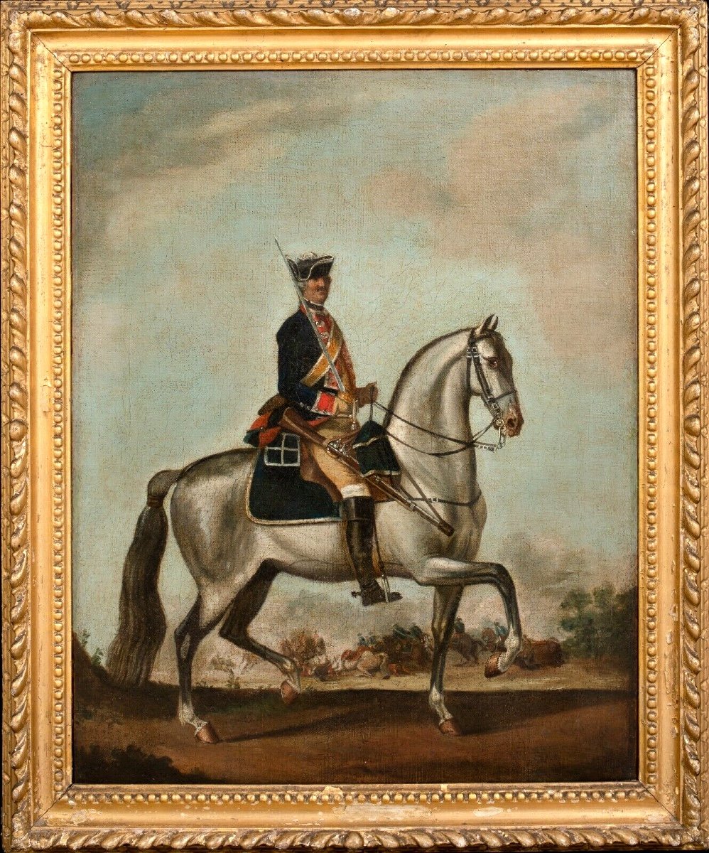 Officier Et Cheval Des Royal Queens Dragoons, Guerre De Sept Ans (1756-1763). XVIIIe Siècle -photo-2