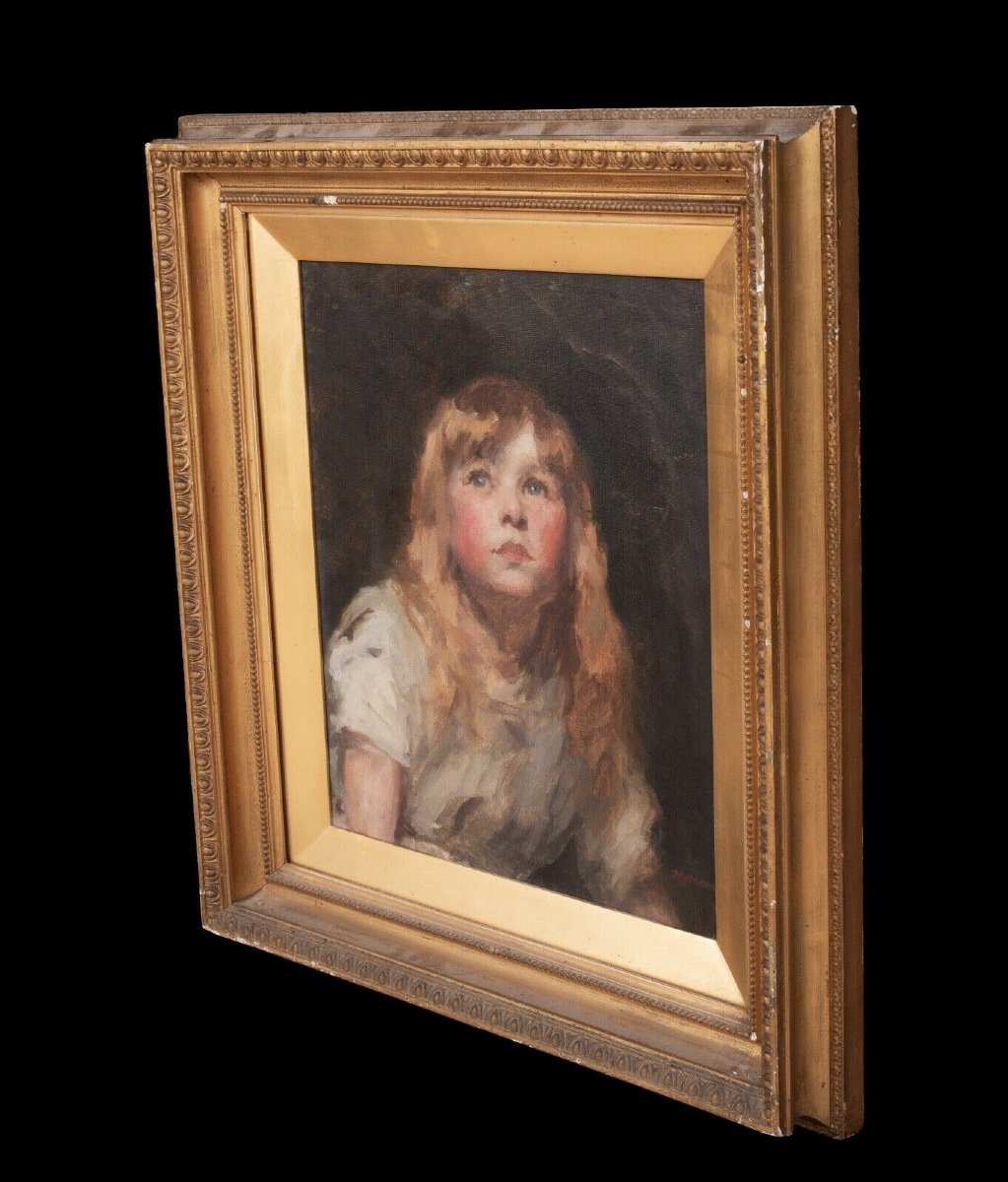 Portrait Of A Young Girl "marleen", 19th Century Circle James Jebusa Shannon (1862-1923)-photo-3