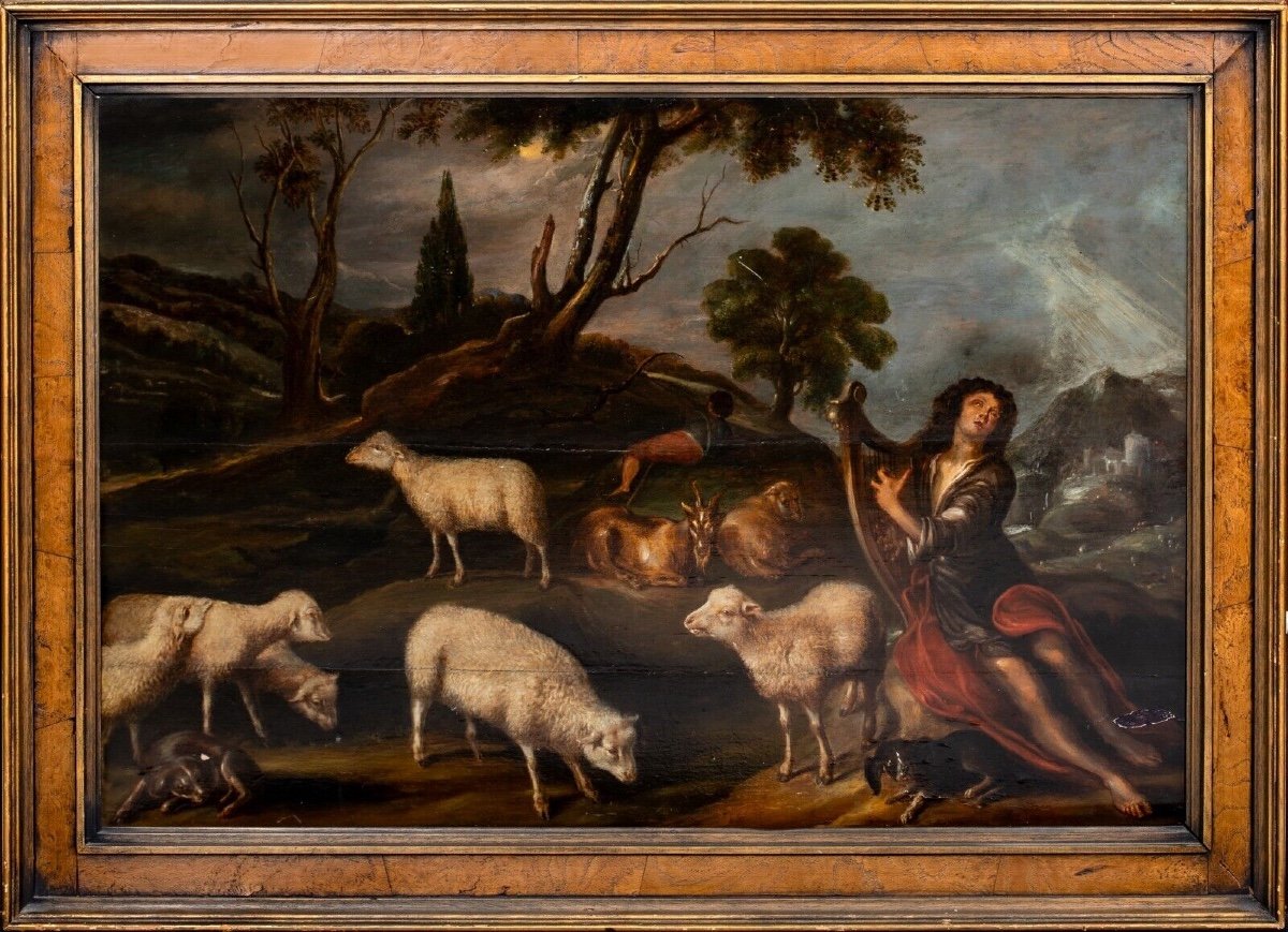 Orphée Enchantant Les Animaux, XVIIe Siècle  Cercle De Cornelis Saftleven (1607-1681) -photo-4