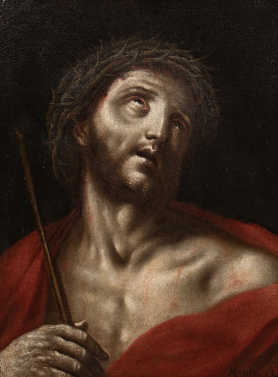 Christ Portant La Couronne d'épines, XVIIe Siècle  Entourage De Carlo Dolci (1616-1686)  -photo-2