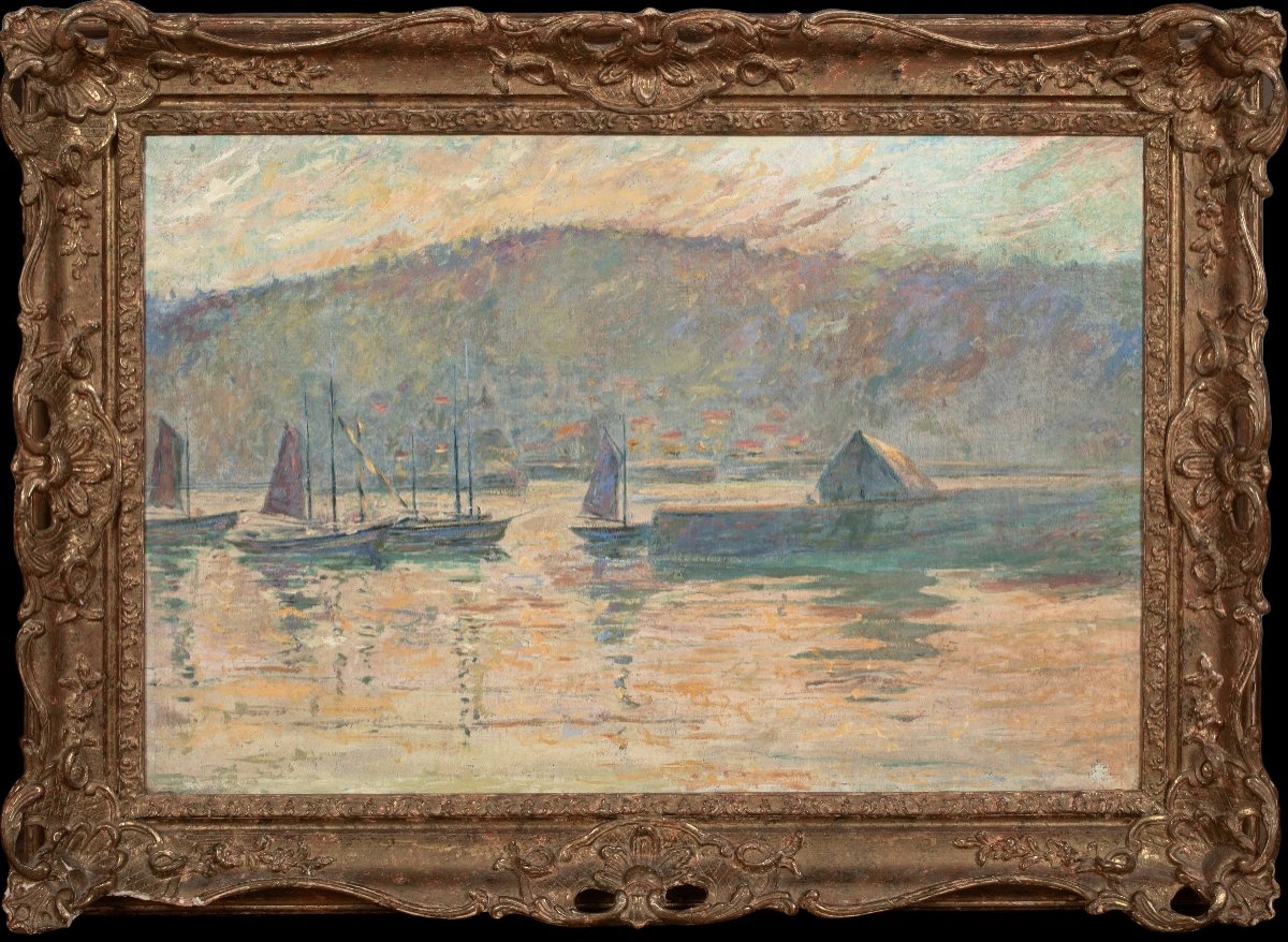 Bateaux Dans Un Port, 19ème Siècle  Ecole De Claude Monet (184-1926)  -photo-2