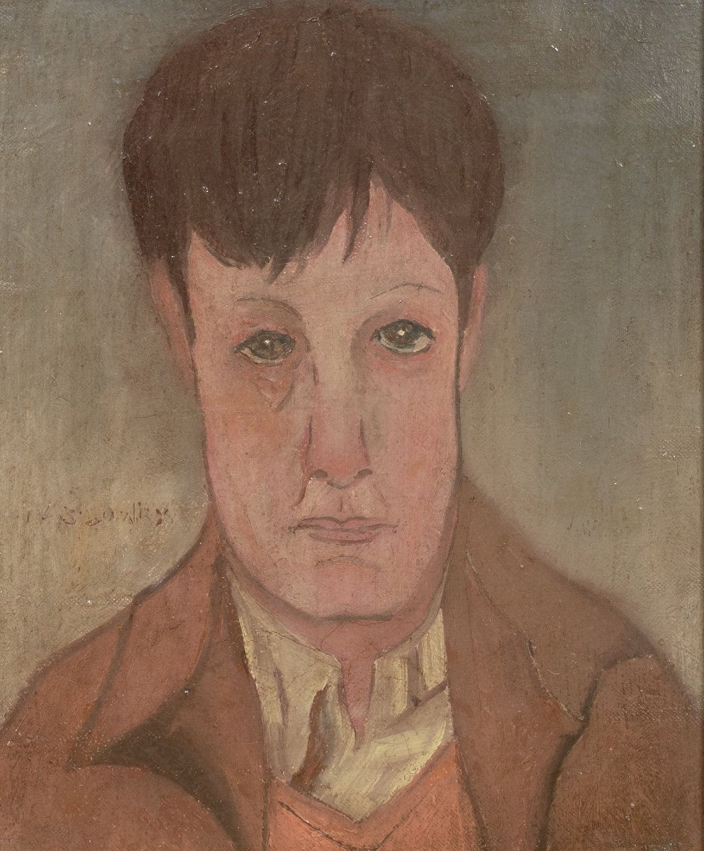 Portrait d'Un Jeune Homme, Début Du XXe Siècle  Signé L S Lowry - Laurence Stephen Lowry -photo-2