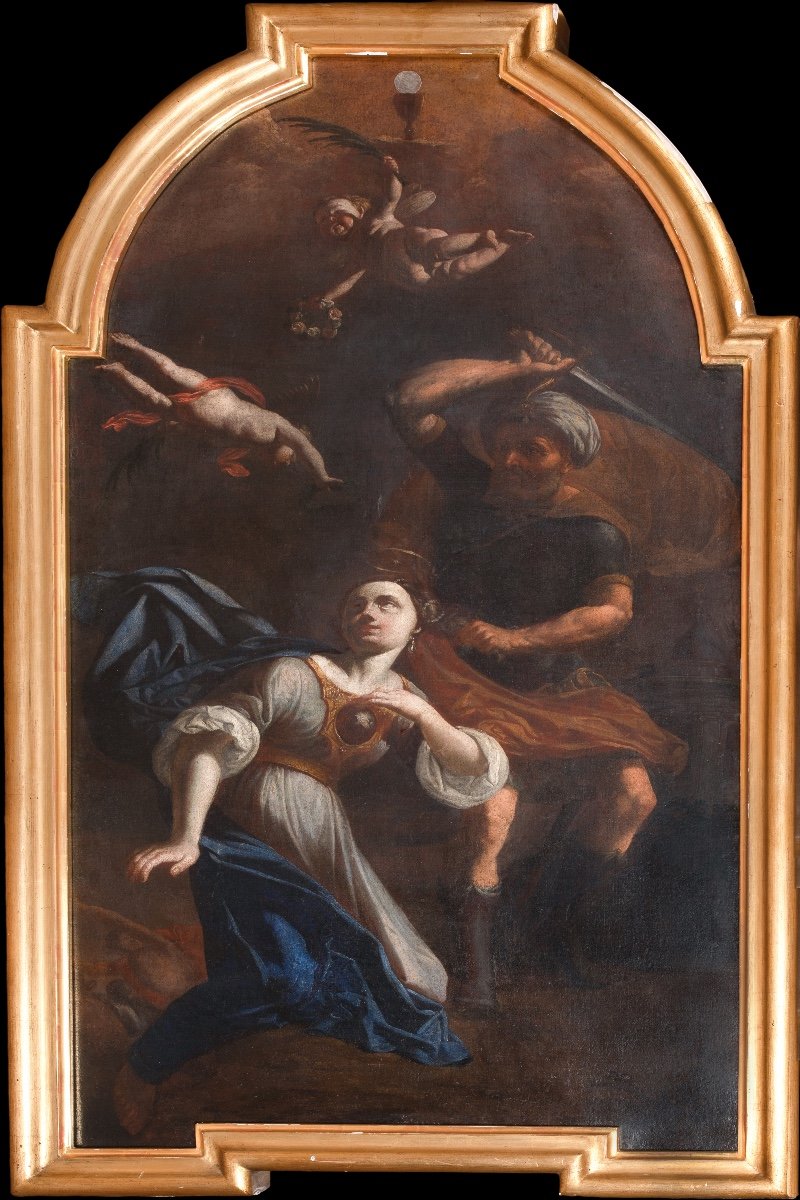 Le Martyre De Sainte Barbe, XVIIe Siècle  école De Guercino (1581-1666)  Le Guerchin 