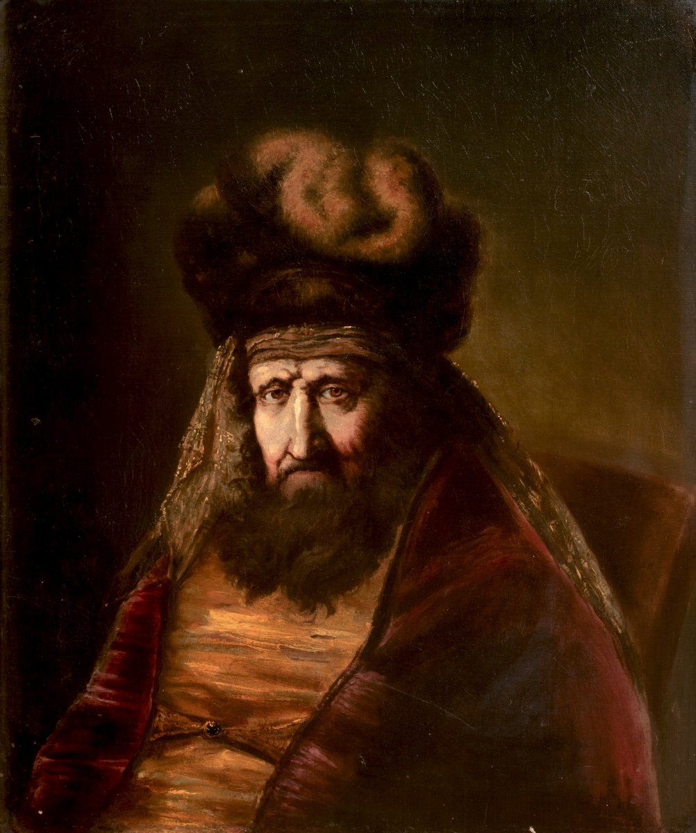 Portrait Of Haman From The Book Of Esther, 19th Century School Of Rembrandt Van Rijn (1606-1669)  -photo-2