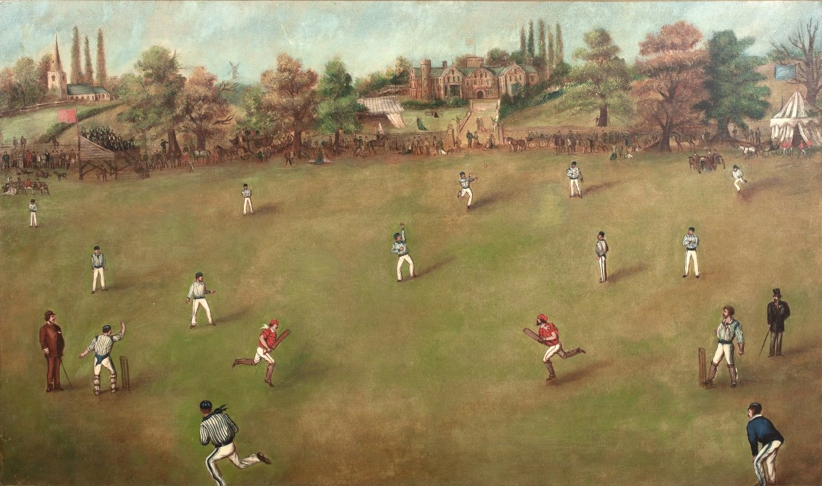 University Cricket Match, 19th Century English School Grand University Cricket Match-photo-3