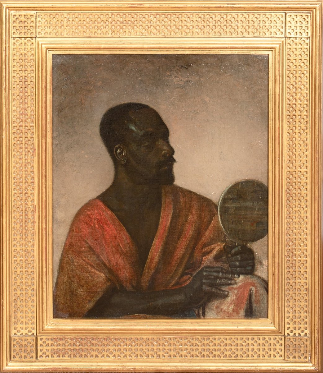 The Reflection Of The Moors, 19th Century Large Orientalist Portrait 