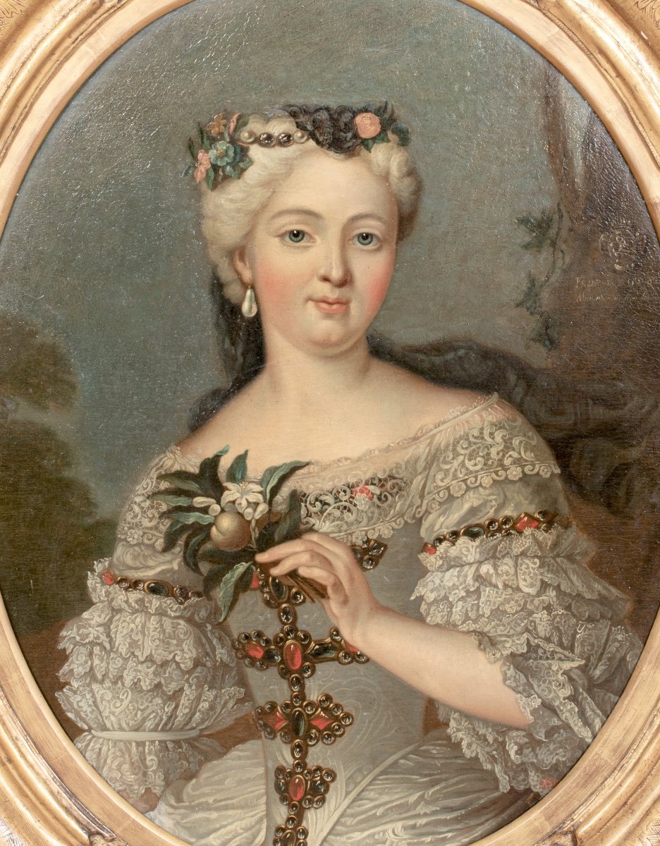 Portrait De Francoise d'Aubigne Marquise De Maintenon, XVIIe Siècle  école Française  -photo-2