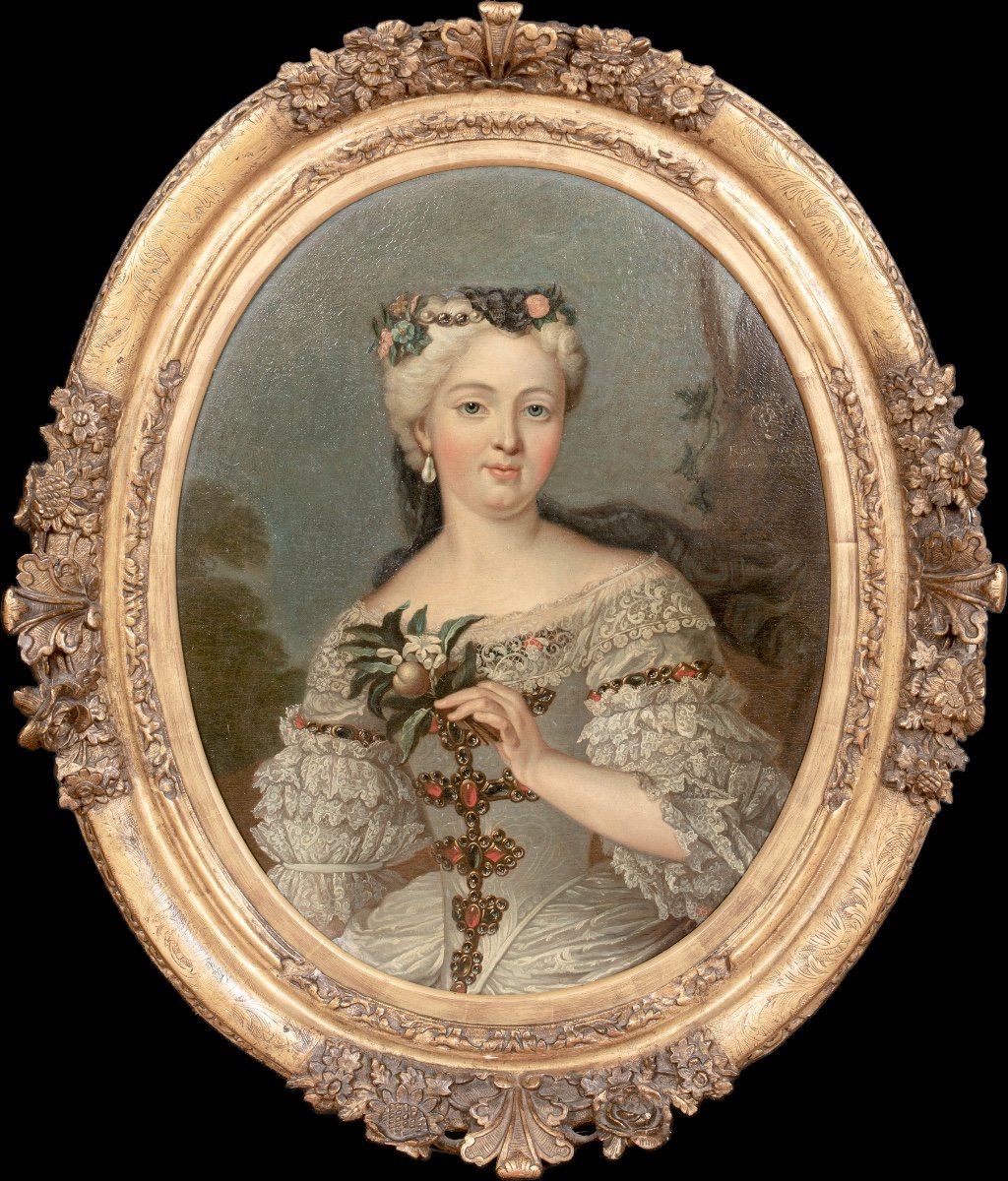 Portrait De Francoise d'Aubigne Marquise De Maintenon, XVIIe Siècle  école Française  