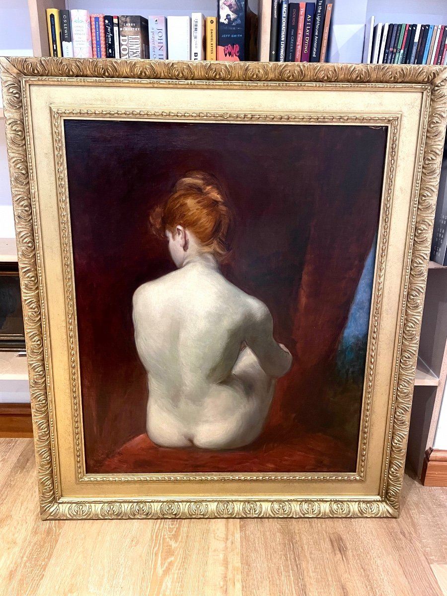 A Nude Redheaded Woman, 19th Century Attributed To Emile Auguste Carolus-duran (1837-1917)  -photo-2