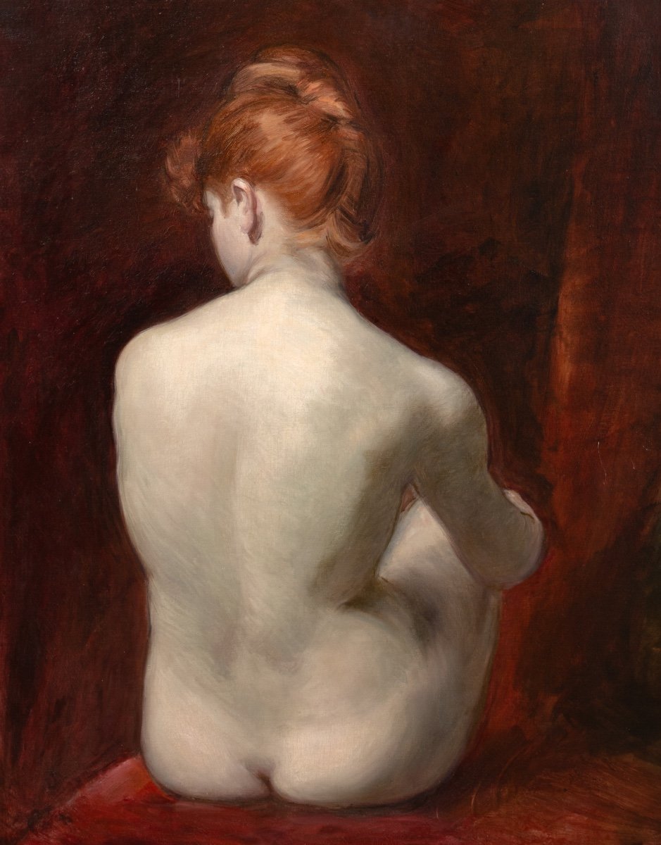 A Nude Redheaded Woman, 19th Century Attributed To Emile Auguste Carolus-duran (1837-1917)  -photo-4