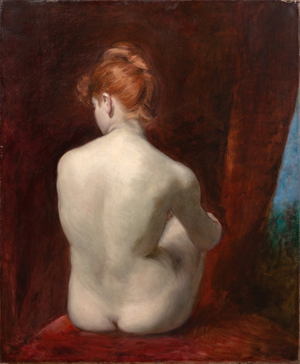 A Nude Redheaded Woman, 19th Century Attributed To Emile Auguste Carolus-duran (1837-1917)  