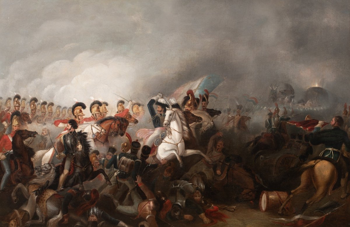 Charge Des Premiers Gardes Du Corps, Bataille De Waterloo 1815  Attribué à Thomas Jones Barker -photo-2