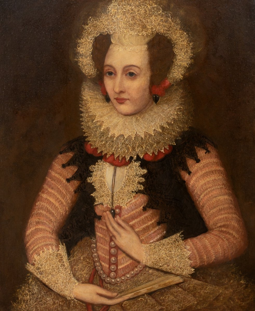 Portrait De Cour De Lady Chandos, Frances Brydges (née Clinton) (1552-1623)  -photo-2