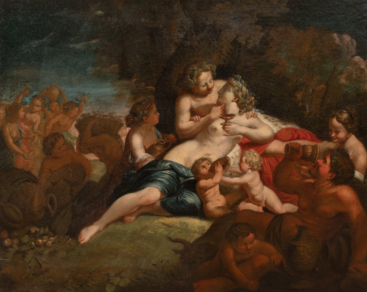 Bacchus And Ariadne, 17th Century, School Of Nicolas Poussin (1594-1665)  -photo-4