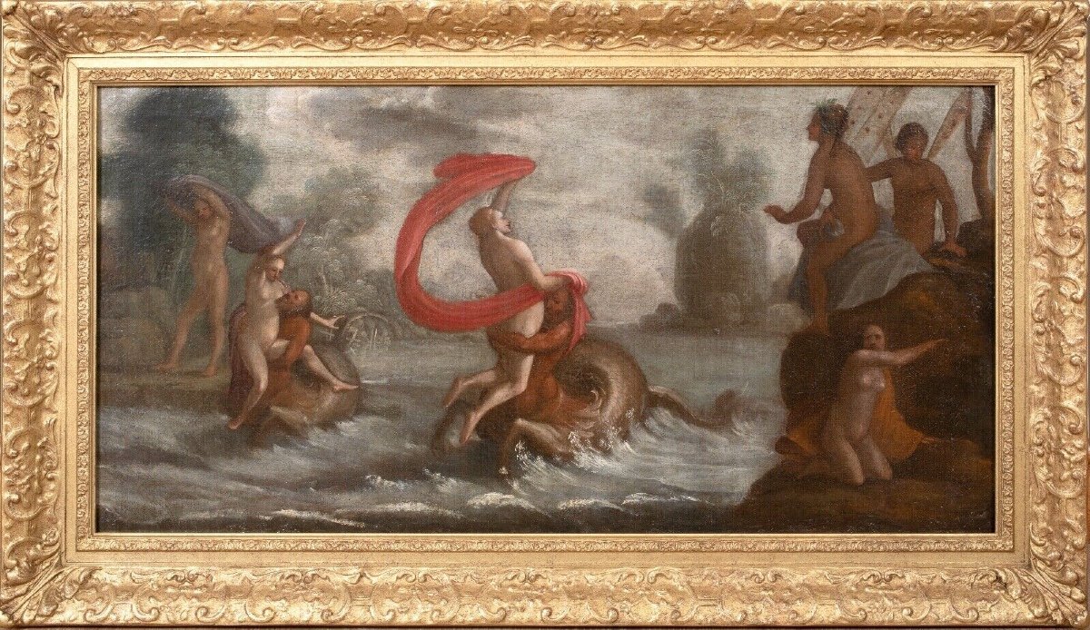 Le Triomphe De Galatée, XVIe Siècle  Suiveur De Scarsellino (1550-1620) 