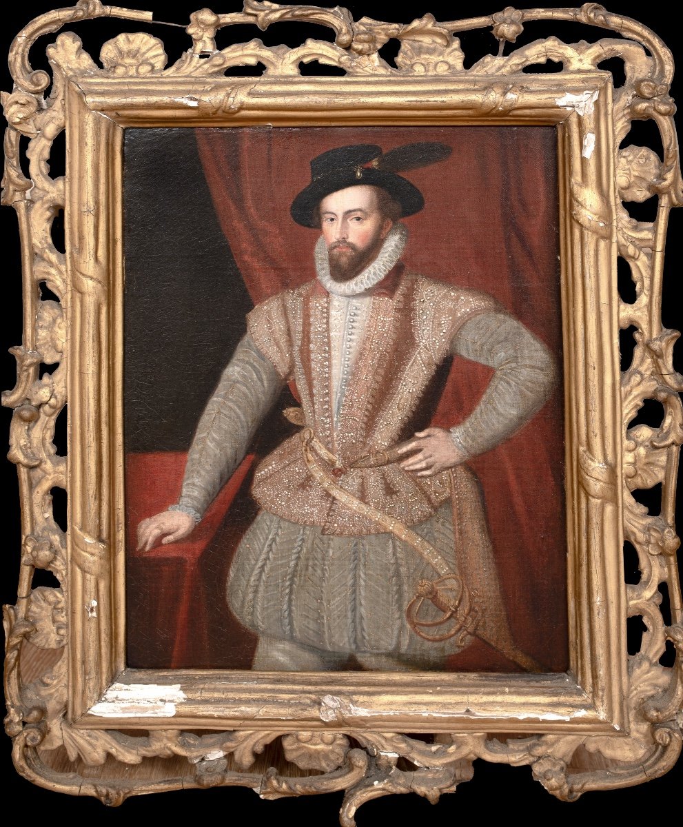 Sir Walter Raleigh (1553-1618), 16th Century Elizabethan Court Portrait Portrait 