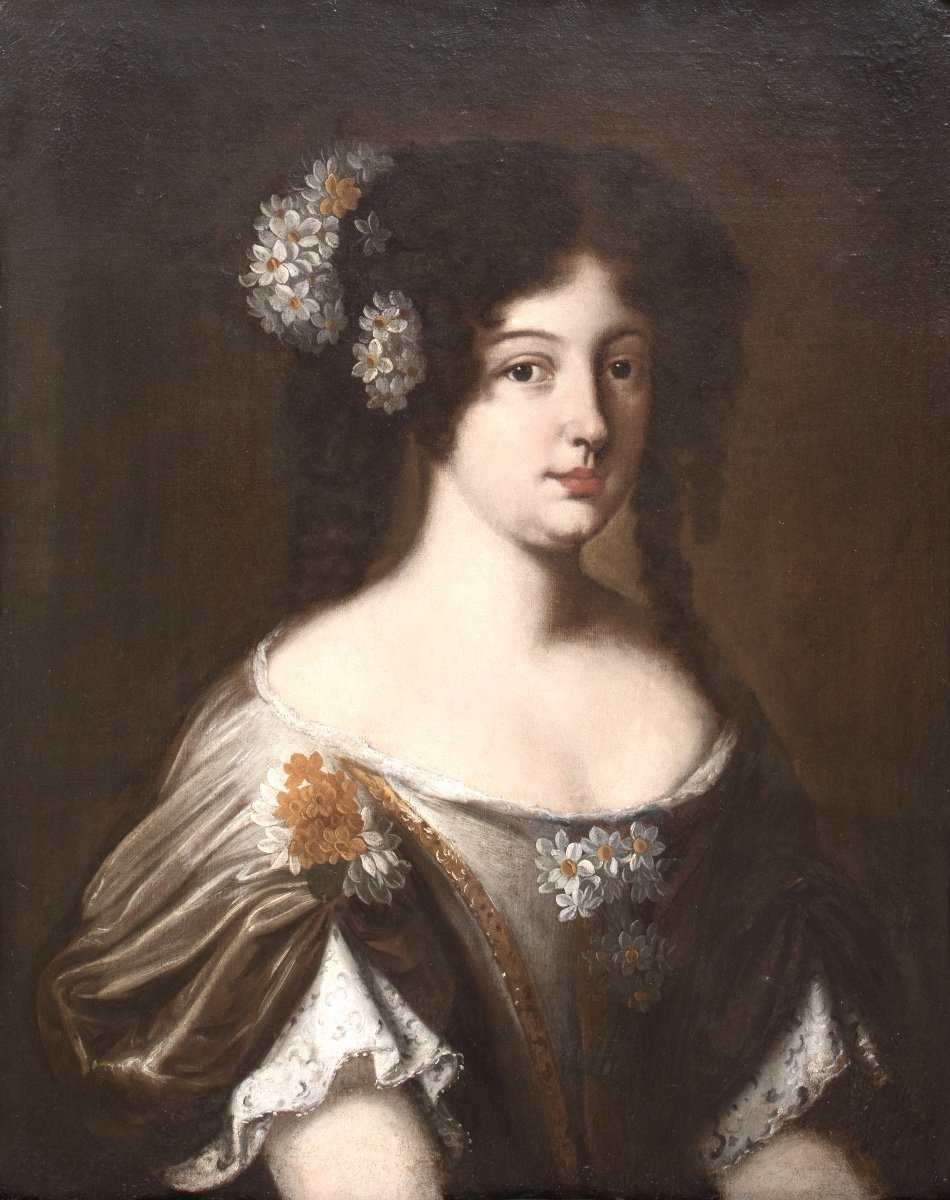 Portrait De La Duchesse Diane Gabrielle Damas (1656-1715), XVIIe Siècle  -photo-2