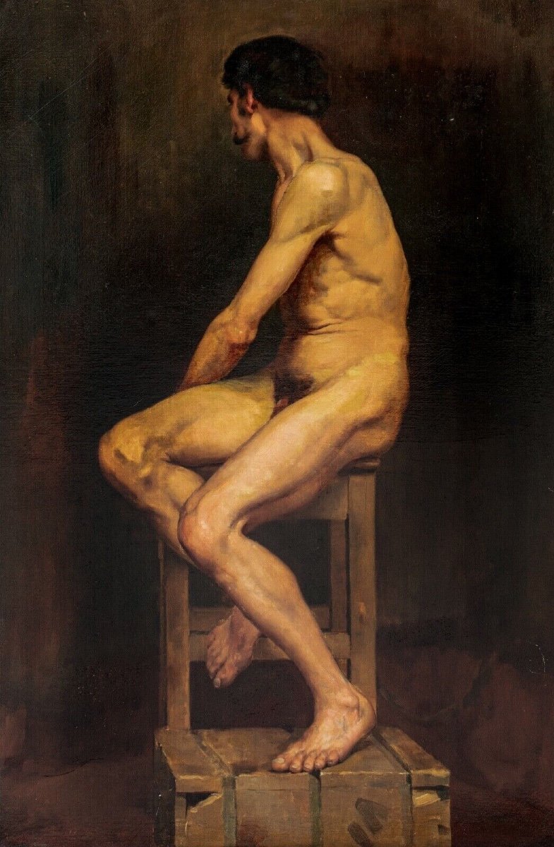 Nu Masculin En Studio, XIXe Siècle  Harold William Boutcher (1867-1903)  