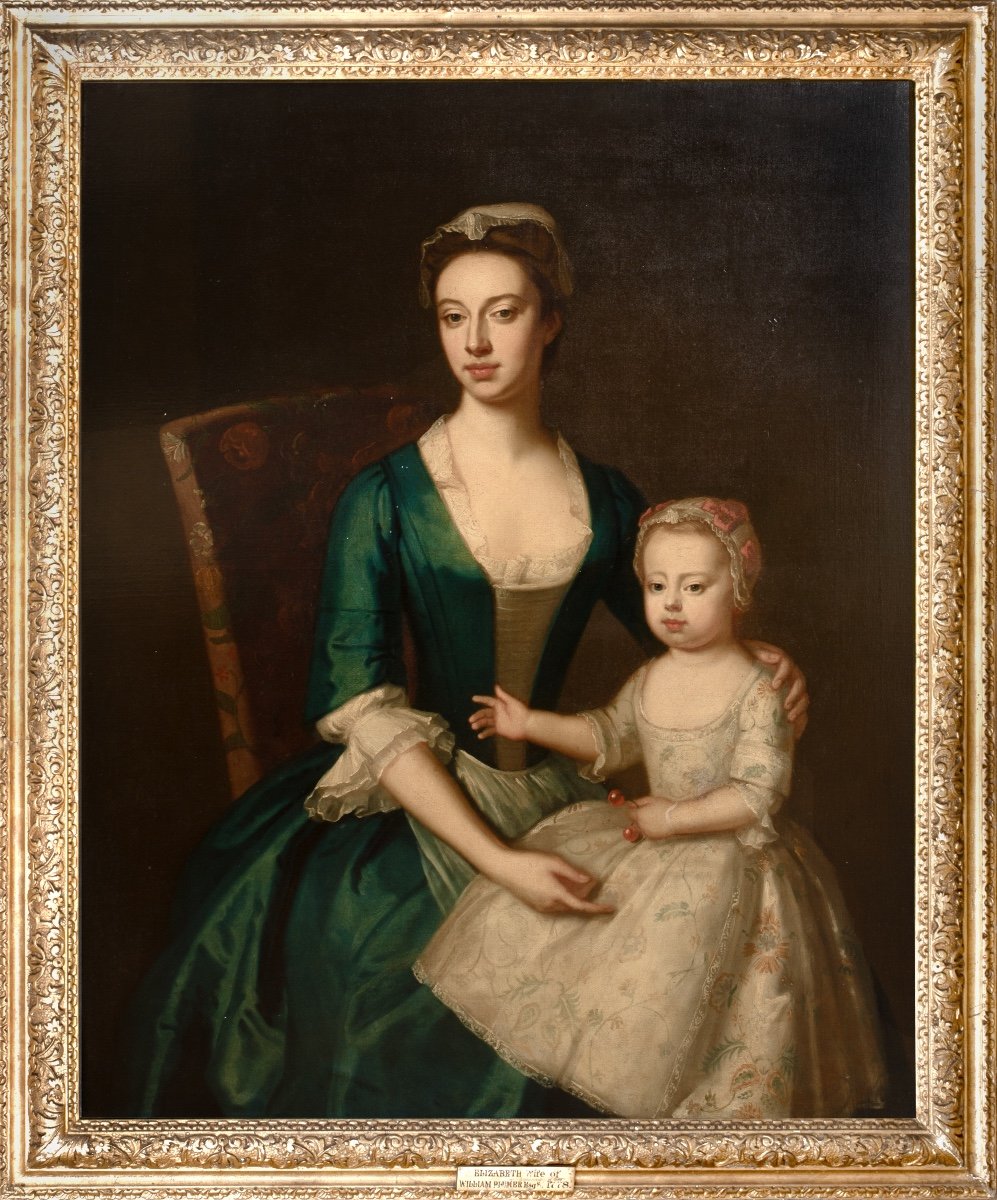 Portrait d'Elizabeth Plumer (née Byde) Et De Sa Fille, Vers 1735  John Vanderbank (1694-1739)