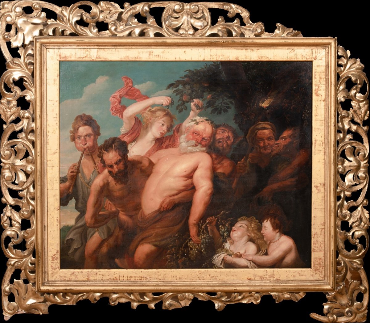 Le Silène Ivre Et Les Satyres, XVIIe/xviiie Siècle  Suiveur De Pierre Paul Rubens (1577-1640)  