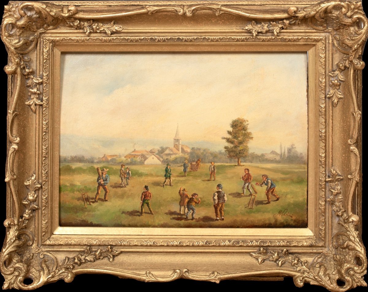 Village Cricket Match, 18th/19th Century English School - Indistinctly Signed 