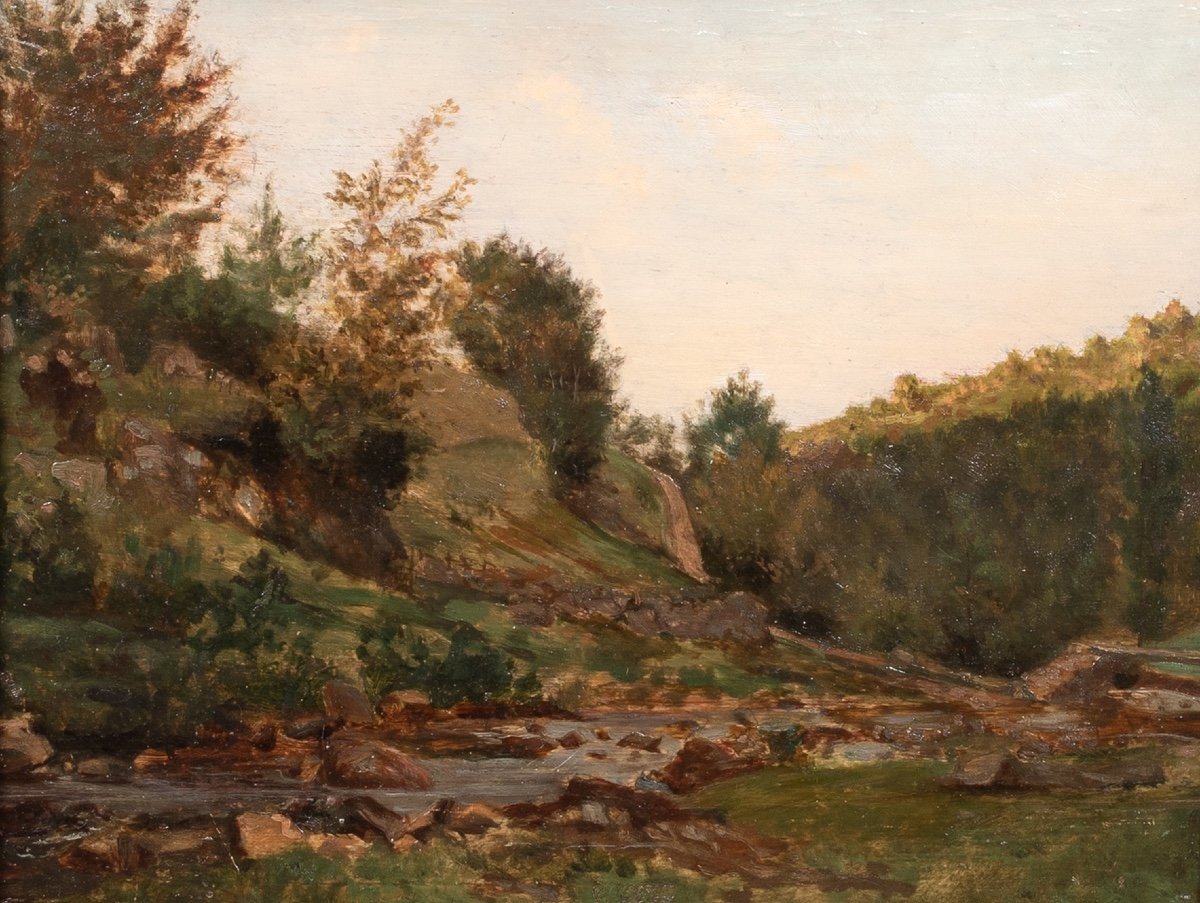 Paysage Fluvial, XIXe Siècle  Charles-françois Daubigny (1817-1878) Barbizon-photo-2