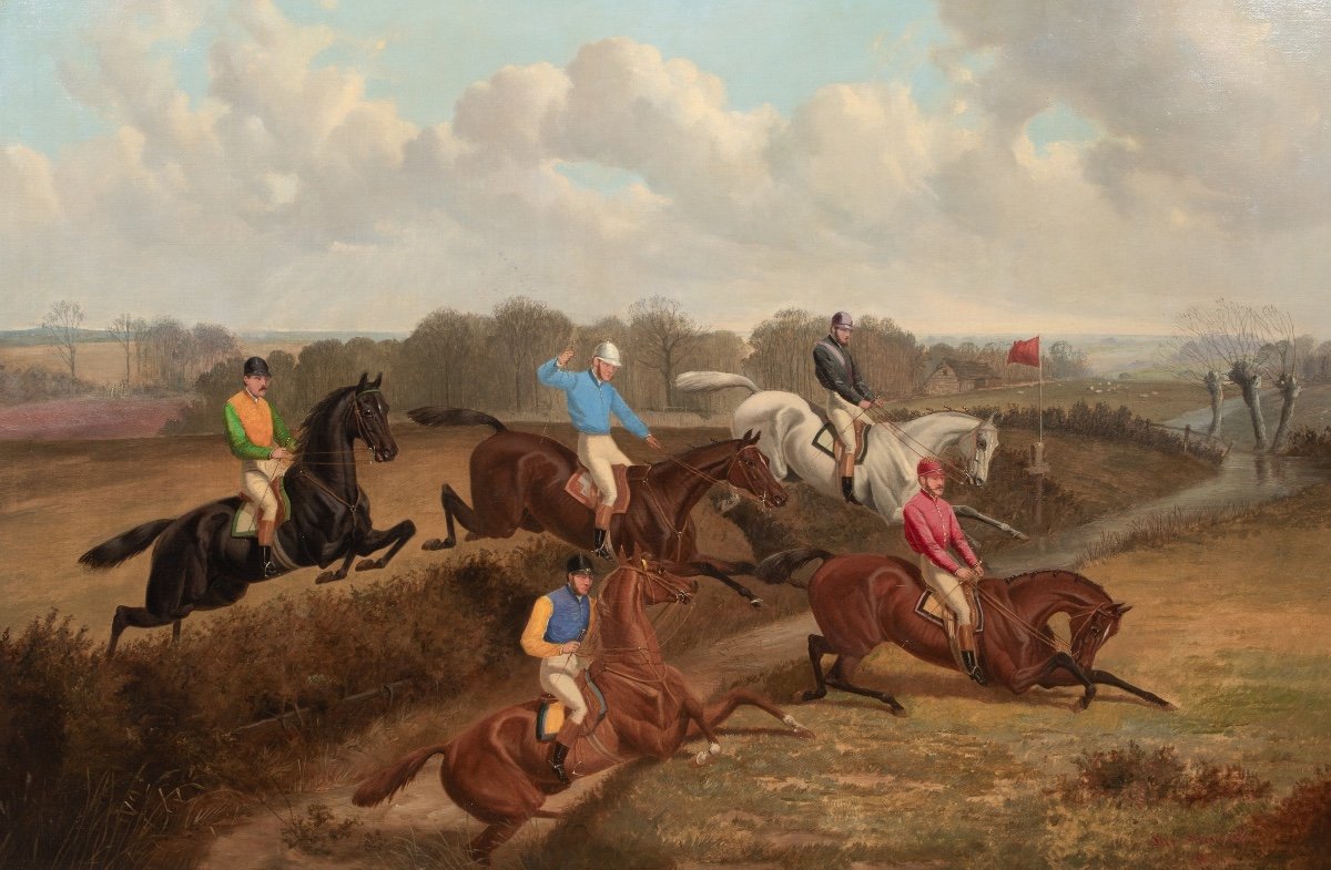 The Grand National Steeplechase At Aintree, 19th Century John Sturgees (1839-1903) Grand Stage -photo-3