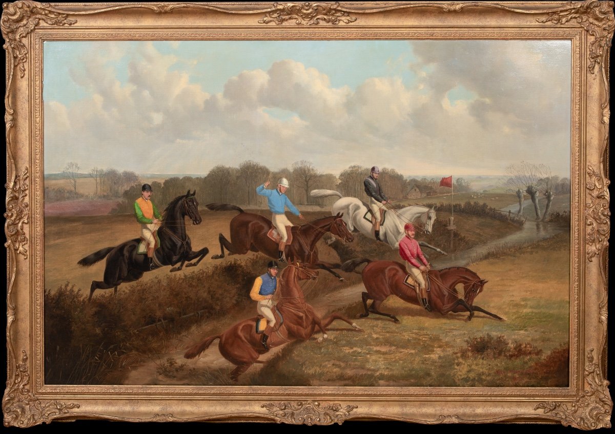 The Grand National Steeplechase At Aintree, 19th Century John Sturgees (1839-1903) Grand Stage 