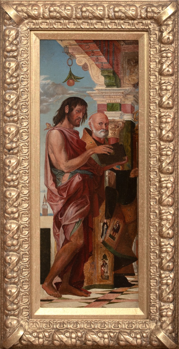 Saint John The Baptist And Saint Benedict, 18th Century Diptych Bartolomeo Montagna (1450-1523)