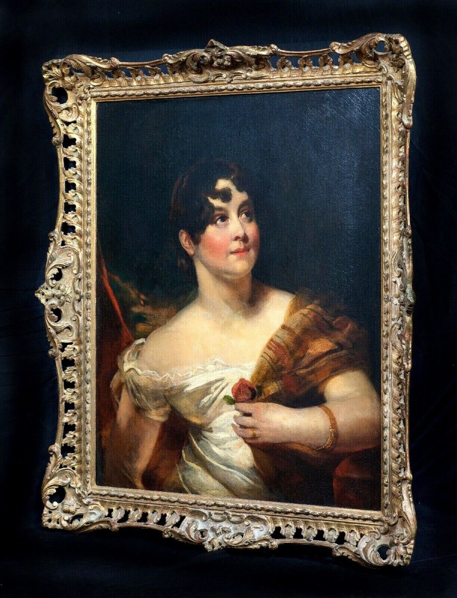 Portrait De Dame, 19ème Siècle  Attribué à Sir Thomas Lawrence (1769-1830)  -photo-2