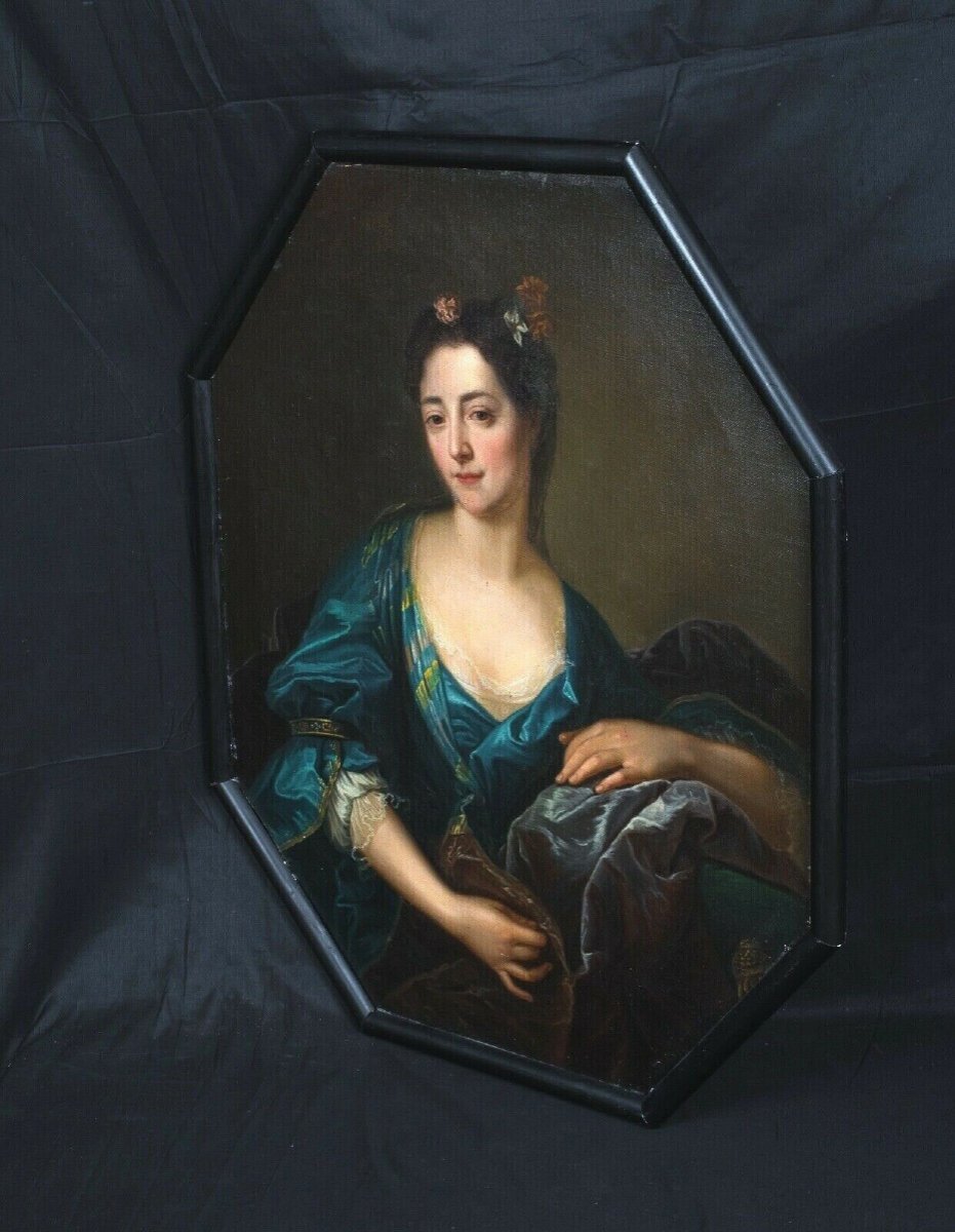 Portrait Of The Countess Marie Du Barry, Eighteenth Century Inscribed In By François-hubert Drouais-photo-3