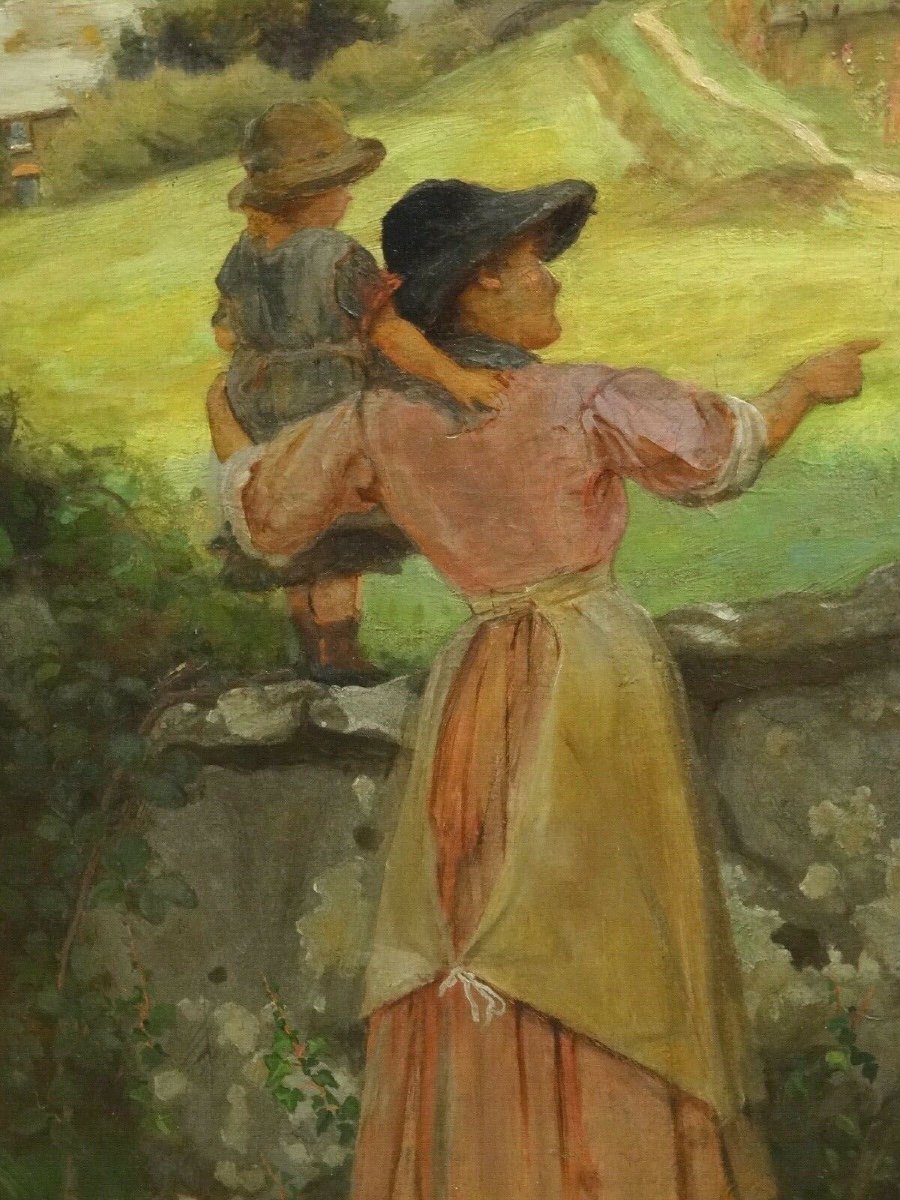 Mère & Enfant Par Un Moulin, 19ème Siècle  Cercle De Stanhope Alexander Forbes (1857-1947) -photo-4