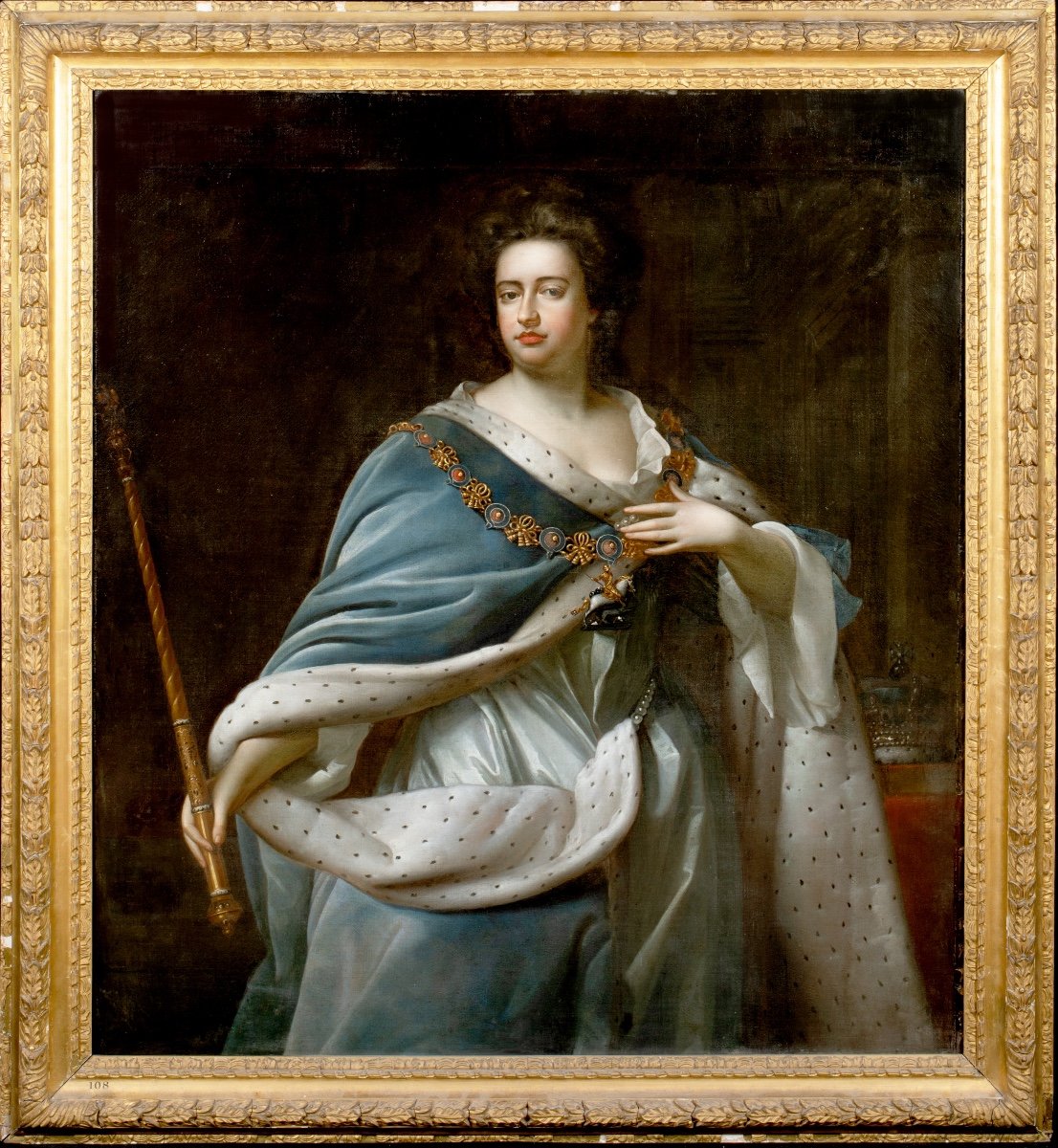 Portrait Of Queen Anne (1665-1714), 17th Century By Edmund Lilly (1650-1716)-photo-2