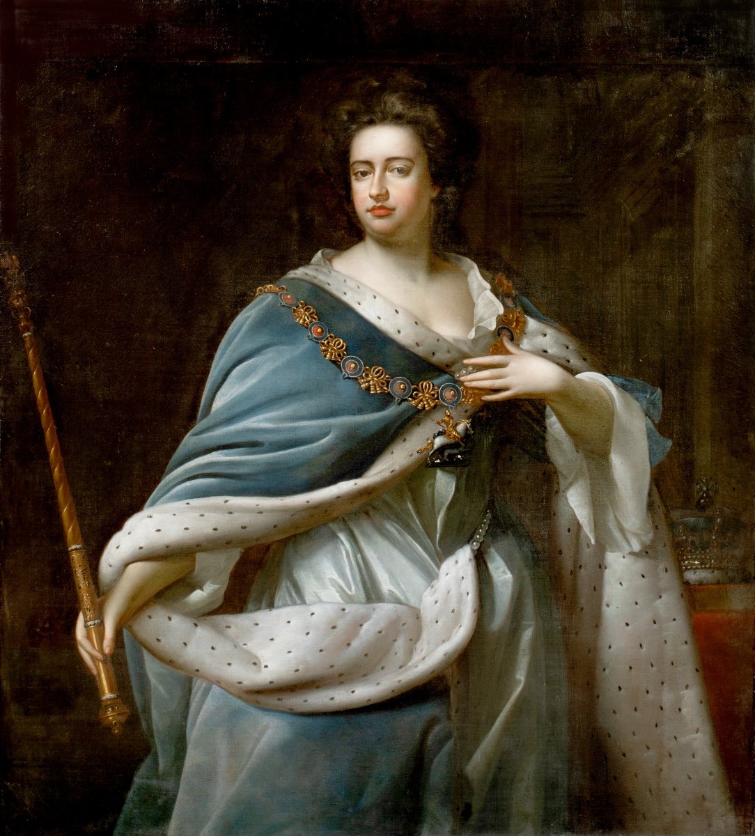 Portrait Of Queen Anne (1665-1714), 17th Century By Edmund Lilly (1650-1716)