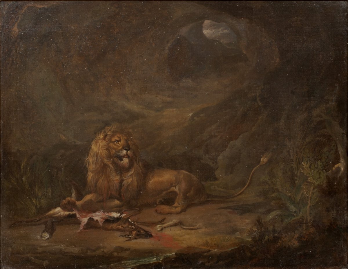 Lion And Carcass, 18th Century School Of George Stubbs (1724-1806)