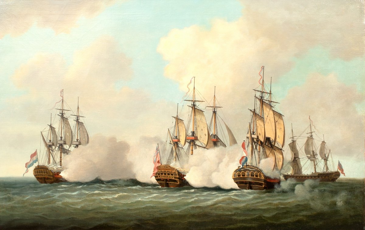 The British Frigates Crescent & Flora Engaging Castor & Breil Of The Netherlands Navy