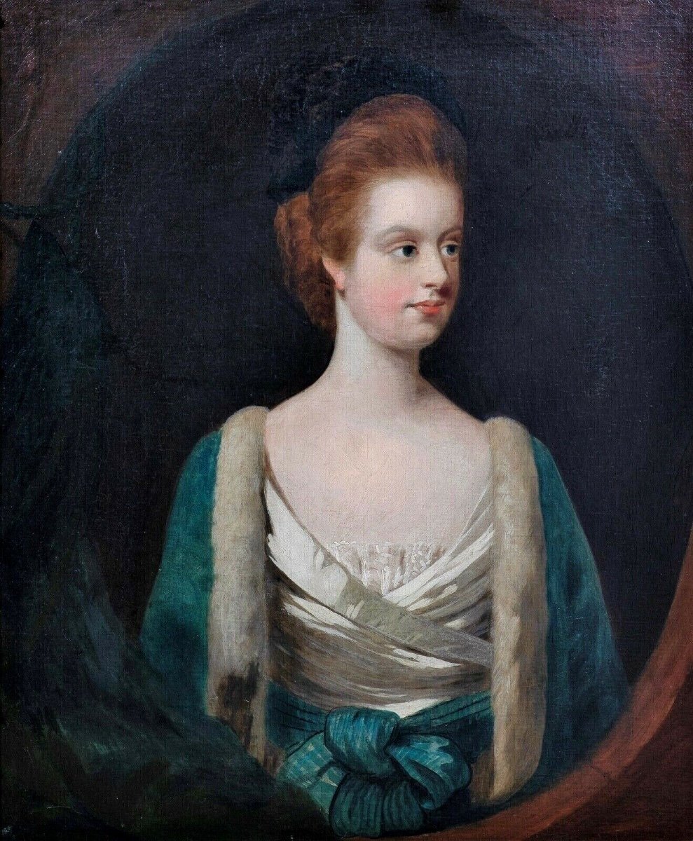 Portrait Of Miss Grimston, 18th Century Nathan Drake (1728-1778) Date 1770-photo-2