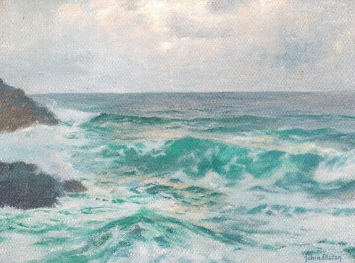 Coastal Seascape, 19th Century  By Julius Olsson (1864-1942) -photo-2