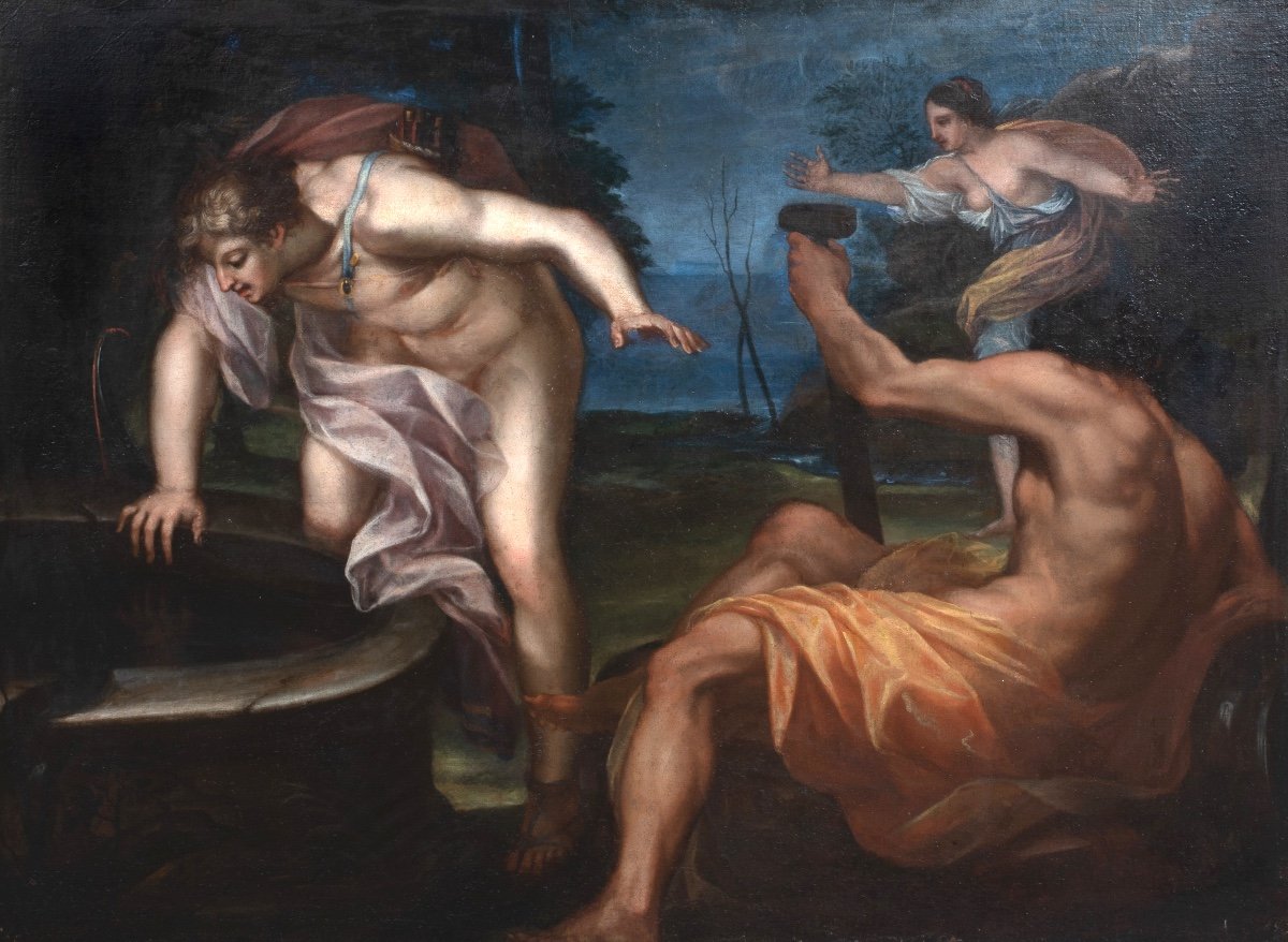 Vulcan And Diana, 16th/17th Century Circle Of Titian (1488-1576) Huge Scene