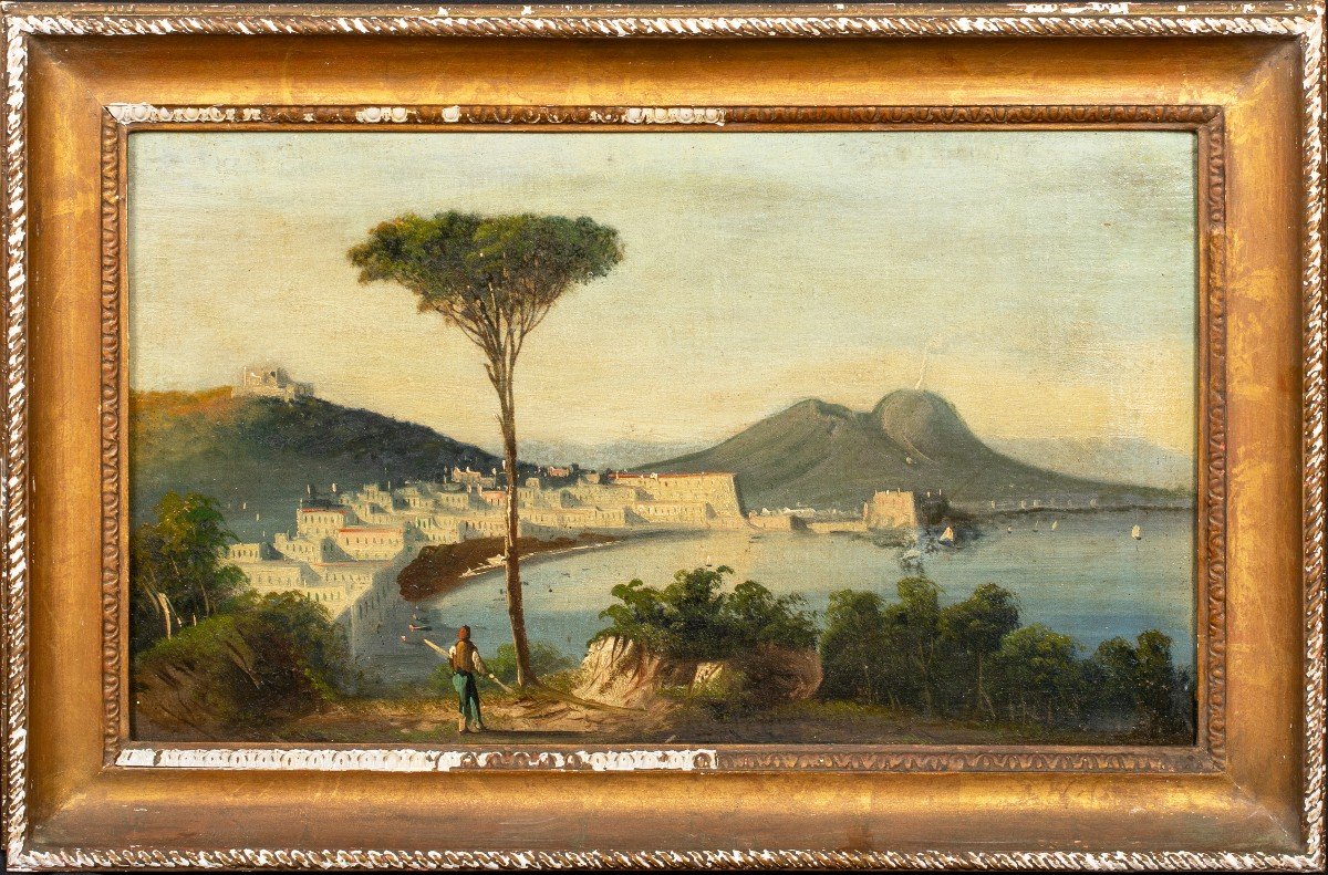 View Of The Bay Of Naples, Nineteenth Century Neapolitan School-photo-2