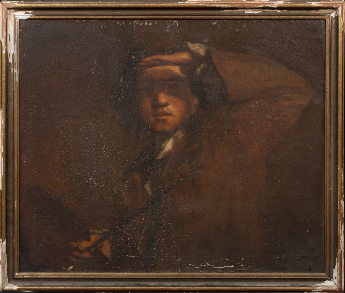 Portrait Of Sir Joshua Reynolds (1723-1792), Eighteenth Century English School-photo-2