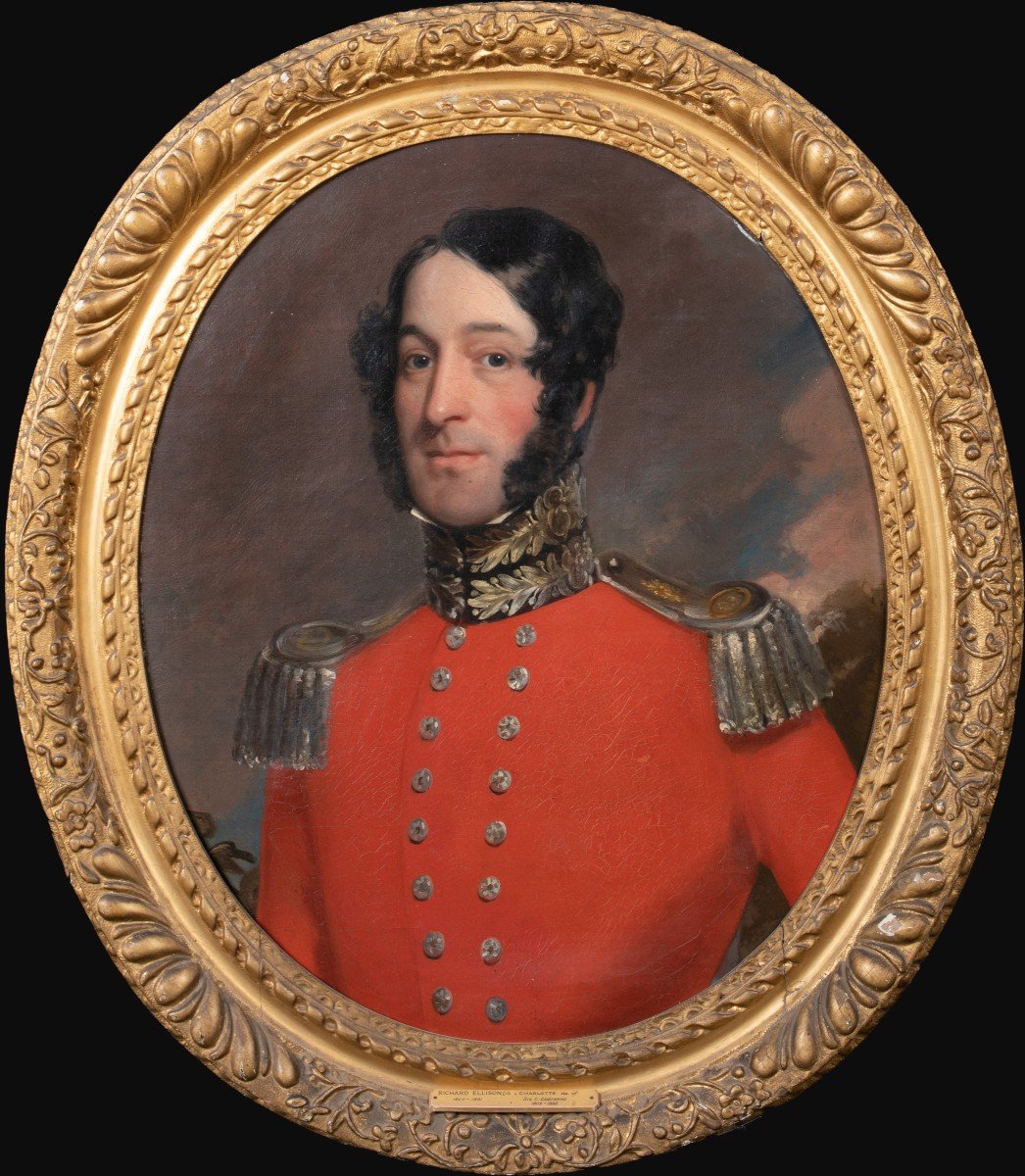 Portrait Du Major Richard Ellison (1807-1881)  Attribué à Henry William Pickersgill, Ra